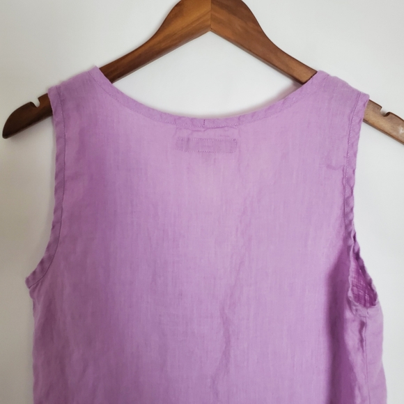 Flax Pink/Purple Linen Tank Top in Size Petite - Picture 5 of 7